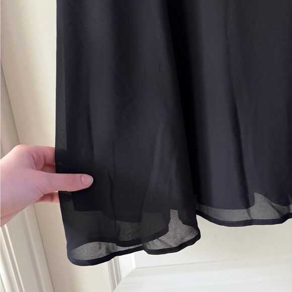 NWOT LULU’S Mini Dress Black Skater Sweet Kiss Pleated Bustier Strappy Dress L - Picture 5 of 10